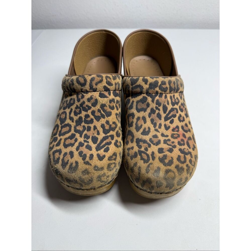 Dansko Leopard Print Clogs in Brown - Picture 3 of 16
